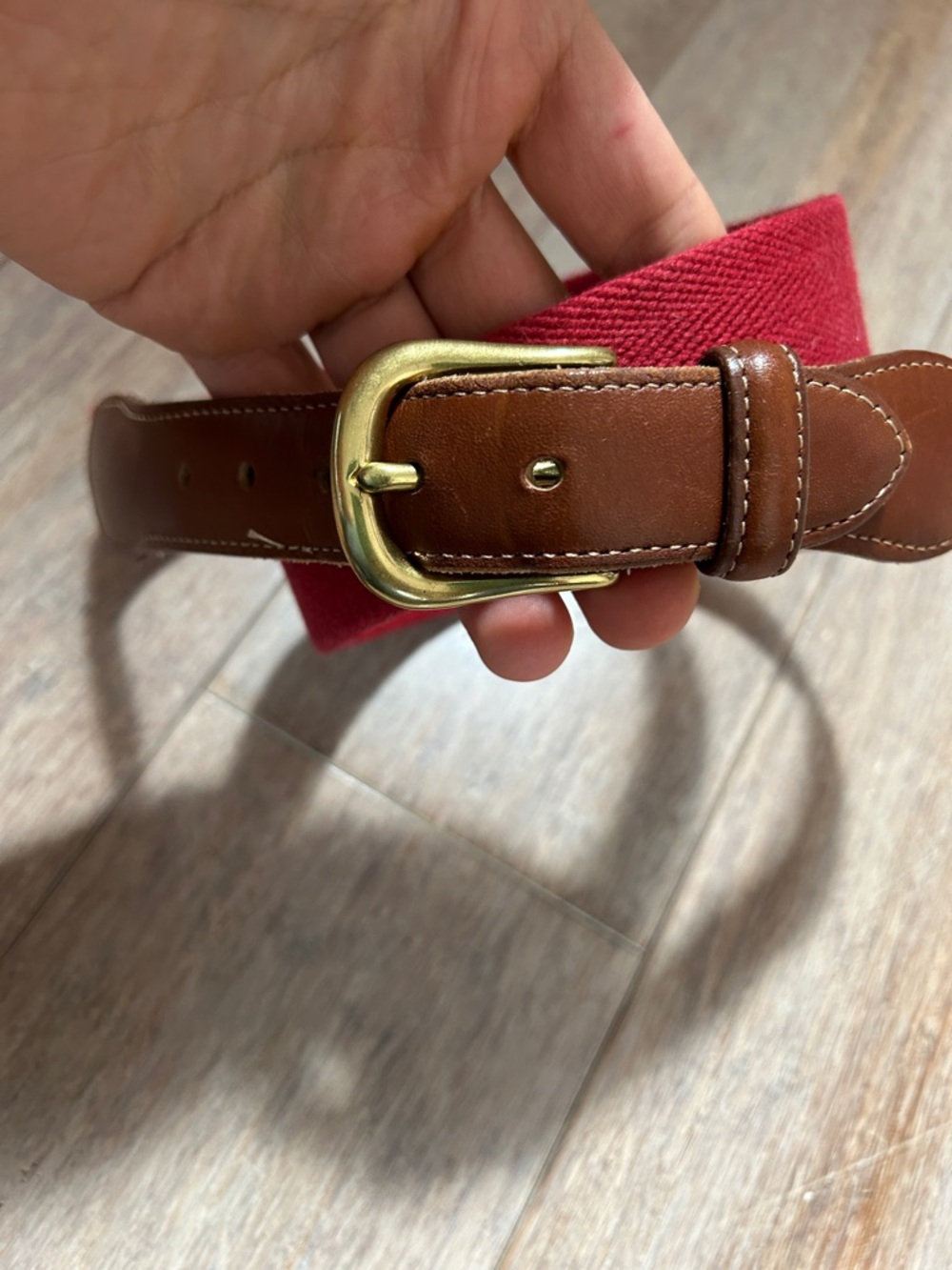 vintage Coach 3880 brick red canvas belt with a brass buckle size 34 or 65 cm
